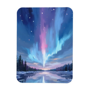 Aurora Borealis Watercolor Northern Lights Painted Magnet