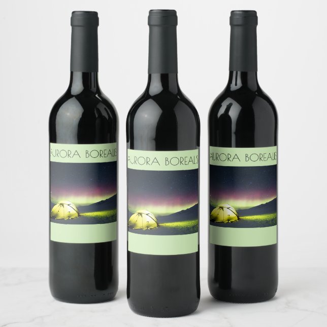 Aurora Borealis Wine Labels (Bottles)