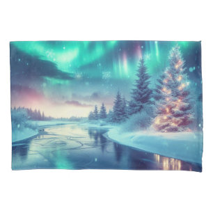 aurora borealis/winter/Christmas Pillowcase