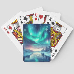 aurora borealis/winter/Christmas Playing Cards