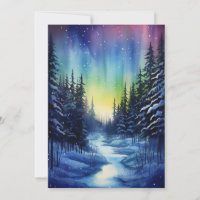 Aurora Borealis Winter Night