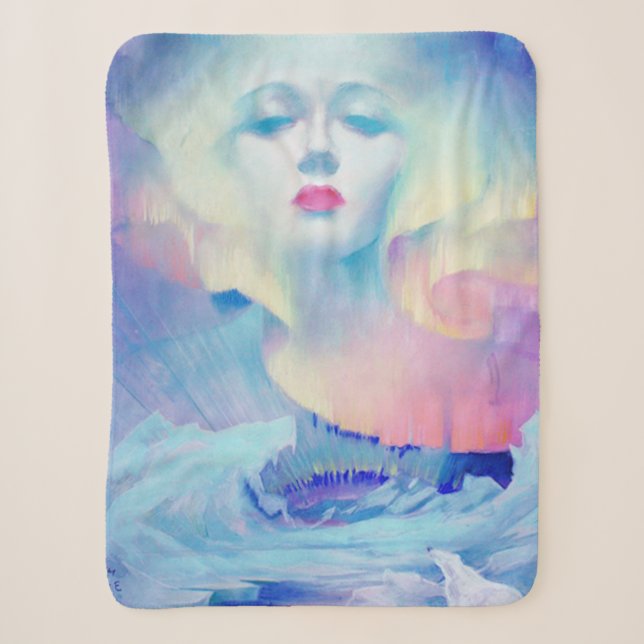 Aurora by Clive Henry Blue Sherpa Blanket (Front)