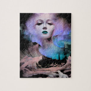 Aurora by Clive Henry blue turquoise purple night Jigsaw Puzzle