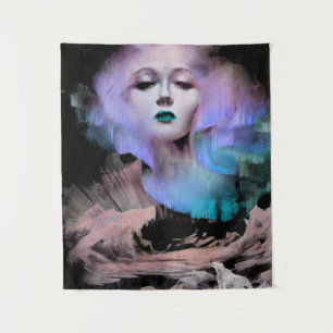 Aurora by Clive Henry blue turquoise purple night Tapestry