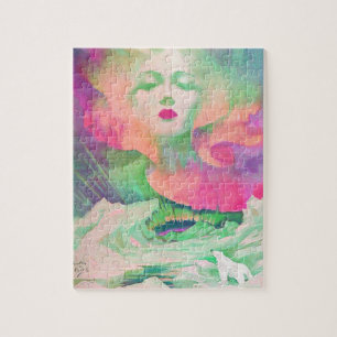 Aurora by Clive Henry colourful pink Jigsaw Puzzle