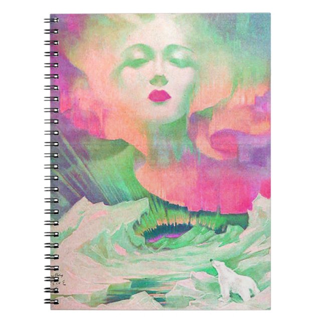 Aurora by Clive Henry colourful pink Notebook (Front)