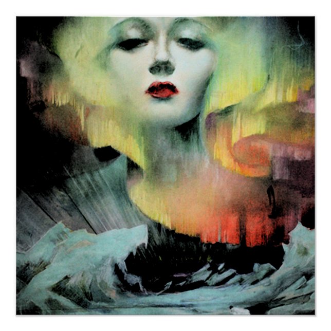 Aurora by Clive Henry dark colourful night Poster (Front)