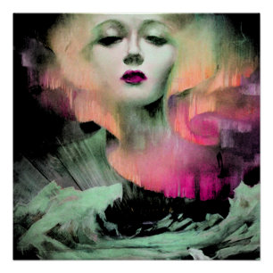 Aurora by Clive Henry pink peach night Poster