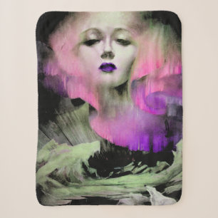 Aurora by Clive Henry pink purple night Sherpa Blanket