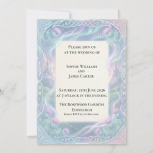 Aurora Celtic Thistle Wedding Invitation