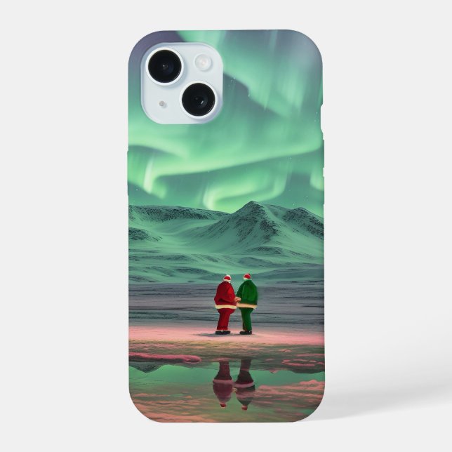 Aurora Christmas iPhone 15 Case (Back)