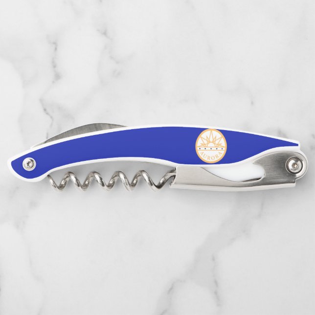 Aurora (Colorado) city flag Corkscrew (Back)