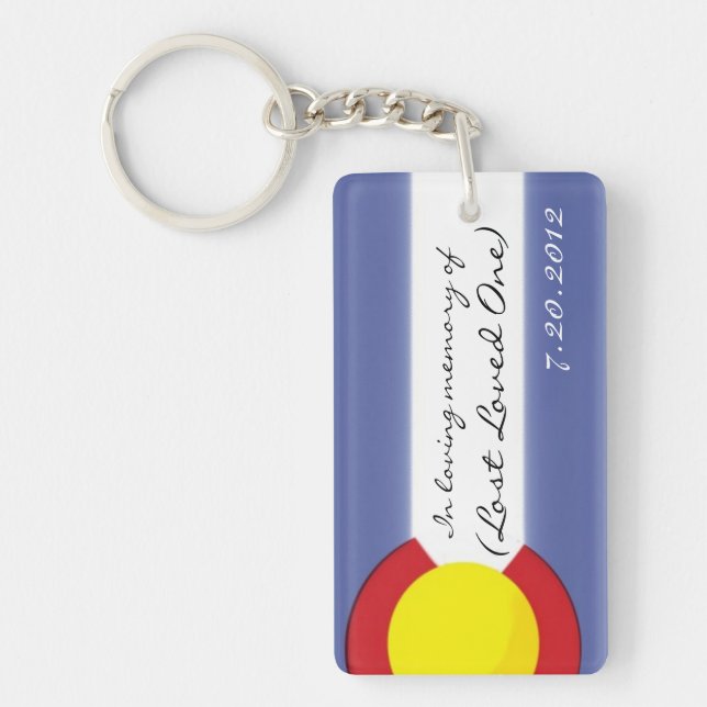Aurora Colorado customisable memorial keychain (Front)