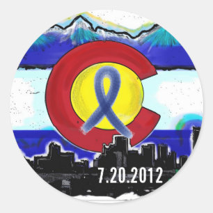 Aurora Colorado memorial state flag stickers