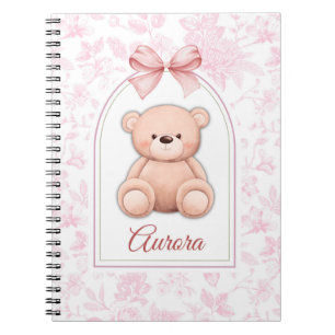 Aurora Custom Pink Teddy Bear Nursery Design Notebook
