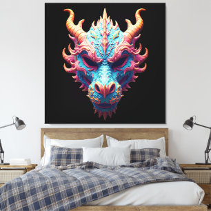 Aurora Dragon Mask Canvas Print