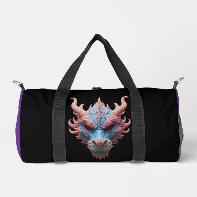 Aurora Dragon Mask Duffle Bag (Front)