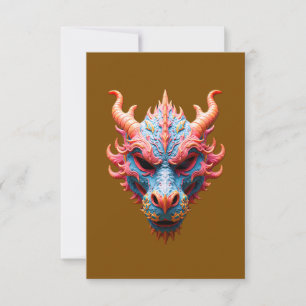 Aurora Dragon Mask Thank You Card