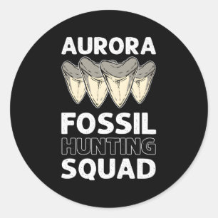 Aurora Fossil Tooth Hunting Squad Megalodon Tooth  Classic Round Sticker
