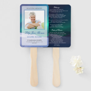 Aurora Funeral Program Memorial Ceremony Hand Fan