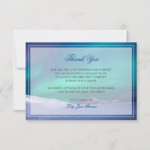 Aurora Funeral Thank You Card Memorial Keepsake