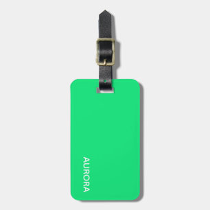 Aurora green color name luggage tag
