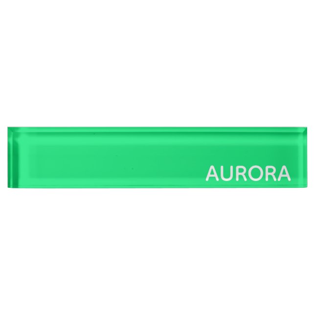 Aurora green color name nameplate (Front)
