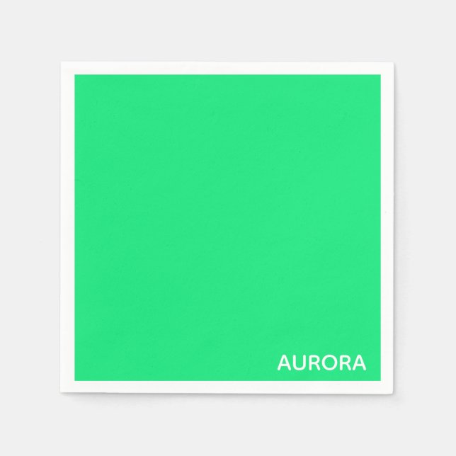 Aurora green color name napkin (Front)