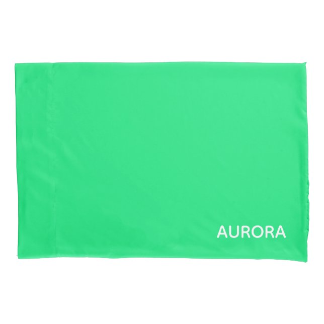 Aurora green color name pillowcase (Front)
