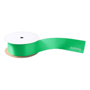 Aurora green color name satin ribbon