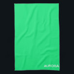 Aurora green color name tea towel<br><div class="desc">Aurora green color name</div>
