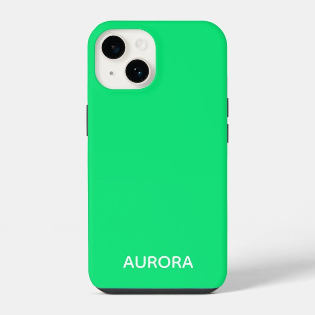 Aurora green colour name iPhone case (Back)