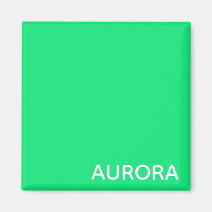 Aurora green colour name magnet