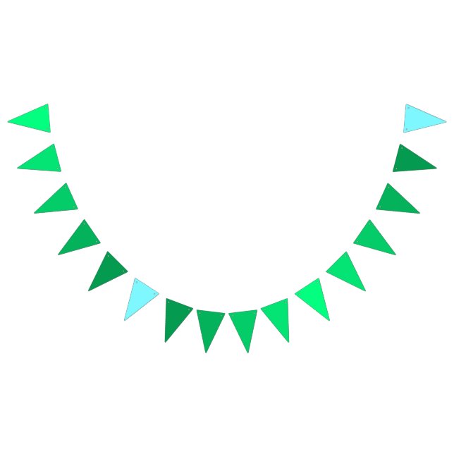 Aurora Green to Electric Blue Gradient Theme Bunting (All)