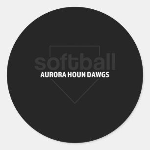 Aurora Houn Dawgs Softll Home Plate Classic Round Sticker