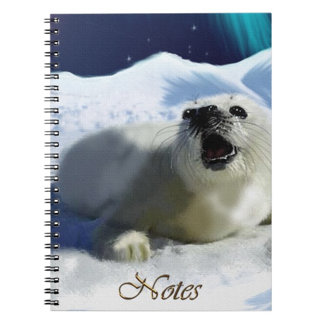 Aurora, Ice Floe & Harpseal Wildlife Notebook (Front)