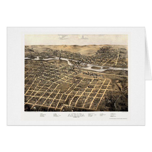 Aurora, IL Panoramic Map - 1867 (Front Horizontal)
