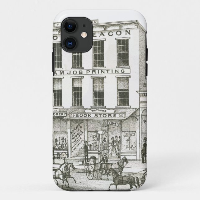 Aurora Illinois Aurora Beacon News 1871 Stone Lith Case-Mate iPhone Case (Back)