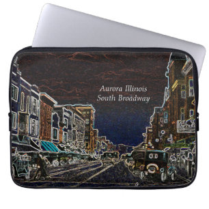 Aurora Illinois South Broadway Neon Art 1920 Laptop Sleeve
