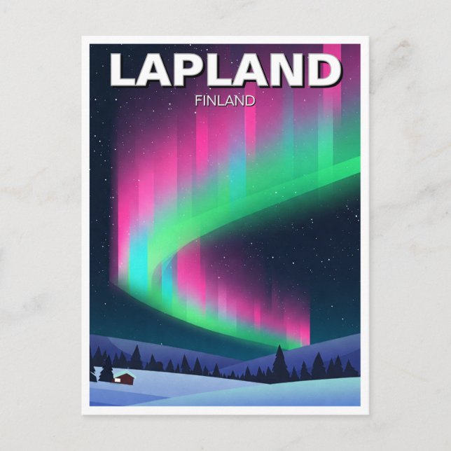 Aurora in Lapland Finland Travel Postcard (Front)