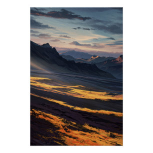 Aurora in the Mountains Poster