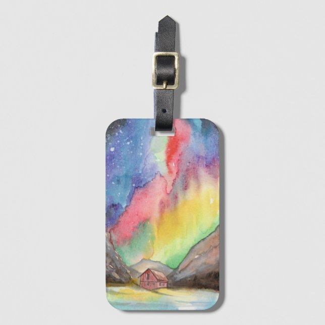 Aurora in the Valley Luggage Tag (Front Vertical)