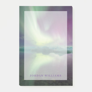 Aurora Lights in Lagoon Jokulsarlon, Iceland Post-it Notes