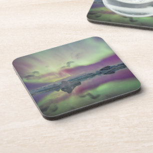 Aurora Lights Reflect Lagoon   Iceland Coaster