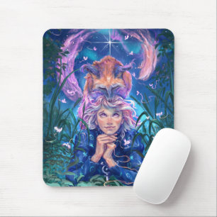 Aurora & Magicfox – Fantasy Night Under the Stars Mouse Mat