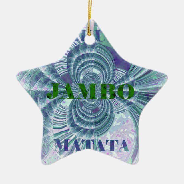 Aurora Matata Art Print Ceramic Tree Decoration (Front)