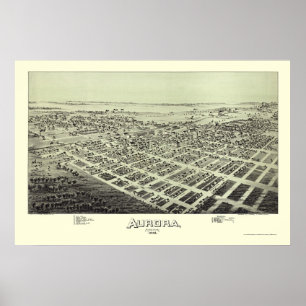 Aurora, MO Panoramic Map - 1891 Poster