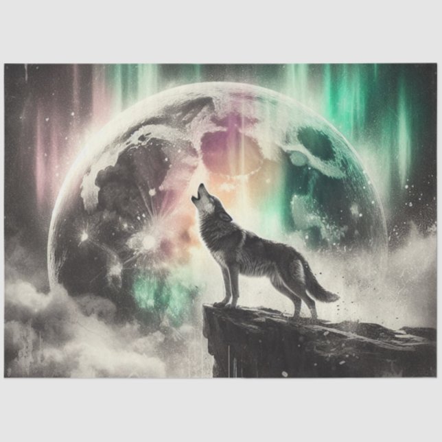 Aurora Moon Wolf Tissue Paper (Front)