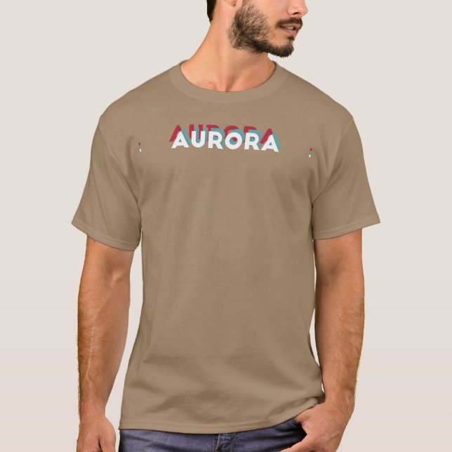 Aurora Name Funny Name Aurora 80s theme T-Shirt (Front)