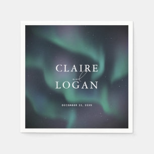 Aurora Northern Lights Wedding Napkin